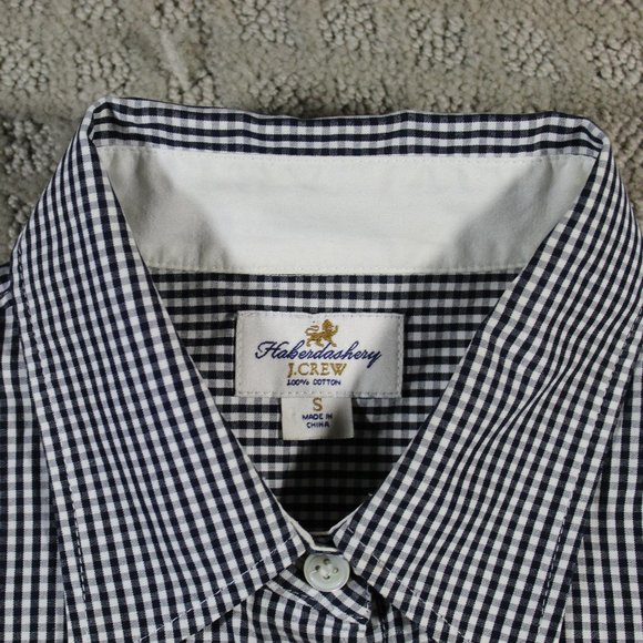 J Crew Size Small Habaerdashery Black and White Check Button Up Shirt - LIKE NEW - Picture 4 of 7